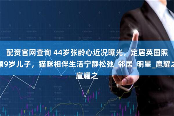 配资官网查询 44岁张龄心近况曝光，定居英国照顾9岁儿子，猫咪相伴生活宁静松弛_邻居_明星_扈耀之